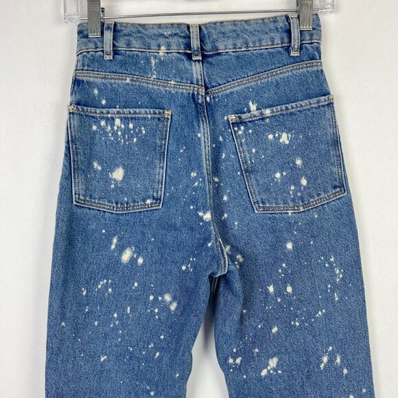 Sandro Paris Paint Bleach Splatter Jeans Medium Wash FR Size 34 US Size 2 EUC - Picture 9 of 13